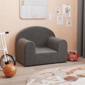 VidaXL Canapé pour enfants anthracite peluche douce