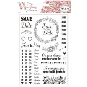 Image de Aladine Tampons Stampo My wedding planner - Save the date - 24 pcs