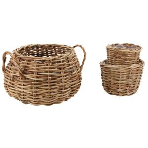 Image de Aubry Gaspard Cache-pots assortis en rotin (Lot de 3)