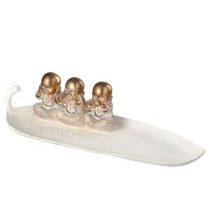 Jolipa D&eacute;coration &agrave; poser Moines sur une feuille 41 cm