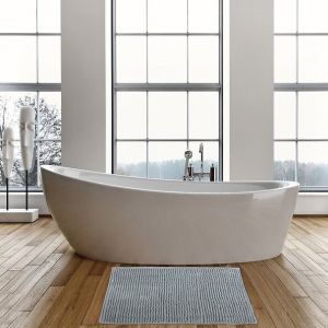 MSV Tapis de bain Microfibre CHENILLE 60x90cm Gris clair