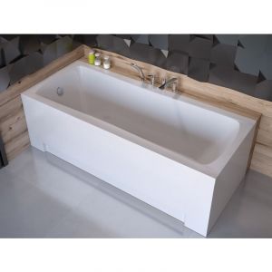 Baignoire rectangulaire OPTIMA - 170 x 70 cm - acrylique renforc&eacute; - blanc