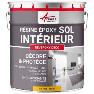 Arcane industries PEINTURE EPOXY SOL - REVEPOXY DECO - Jaune - RAL 1023 - 10 kg (jusqu'&agrave; 50 m&sup2; en 2 couches)