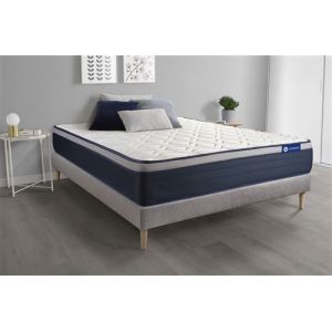 Ensemble matelas M&eacute;moire de forme ACTIMEMO MAX 90x200 cm Maxi &eacute;paisseur 7zones de confort + sommier KIT gris