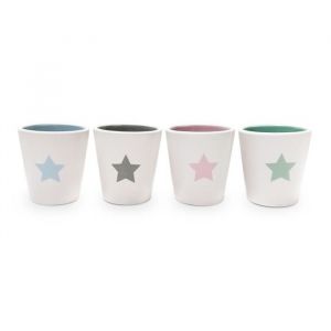 Image de Yoko Design Set de 4 tasses expresso Star en céramique blanc