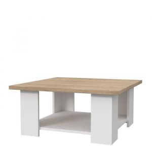 Image de PILVI Table b e Blanc et c ne ma L 67 x P 67 x H 31 cm