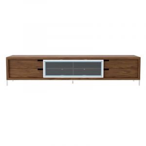 Meuble Tv Design caramo 238cm Noyer & Argent Prix Marron