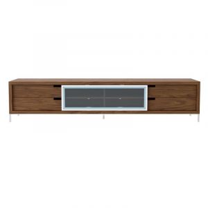 Image de Meuble Tv Design caramo 238cm Noyer & Argent Prix Marron