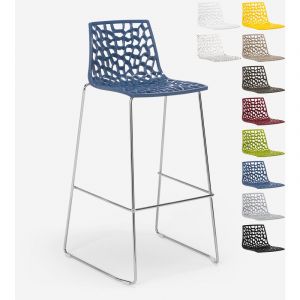 Grand Soleil Tabouret de bar de cuisine 74 cm design Spider Slitta, Couleur: Bleu