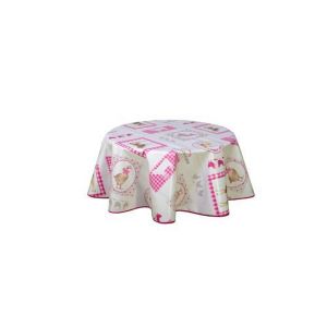 Image de The home deco factory Nappe En Toile Cirée Campagne Poules