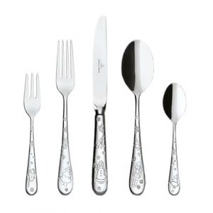 Villeroy & Boch Toy’s Delight couverts de table 30 pcs, ensemble en acier inoxydable, 6 cuillères, fourchettes, 6 couteaux, 6 cuillères à café et 6 fourchettes à gâteau, résistant au lave-vaisselle