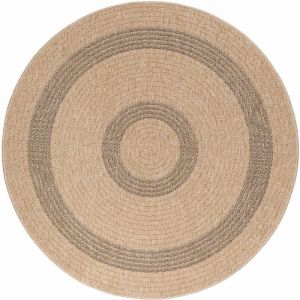 Naturel - Tapis rond aspect jute Beige Gris 200x200cm