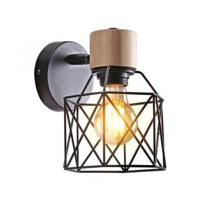Axhup 6 Lumi&egrave;res E27 Plafonnier Lampe de Plafond en M&eacute;tal Vintage Industrielle pour Cuisine Chambre Salon Noir