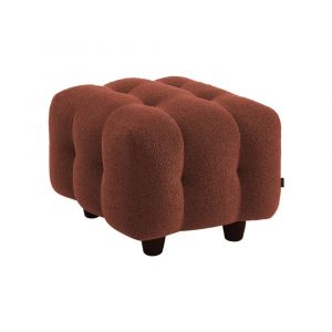 Sweeek - Pouf, module pour canapé, repose-pieds pour canapé 2 places en bouclette texturée terracotta l 69 x p 59 x h 48cm - Leon