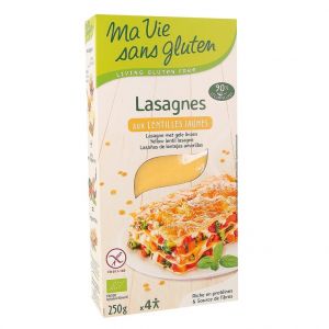 Ma vie sans gluten Lasagnes lentilles jaunes bio en boîte de 250 g