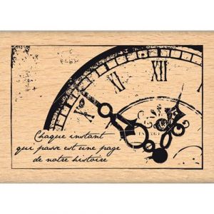 Florilèges Design Tampon Un brin vintage - Vieille horloge 5 x 7 cm