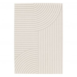 Tapis int&eacute;rieur/ext&eacute;rieur motif arches beige. 120 x 170cm 100% polyester recycl&eacute;