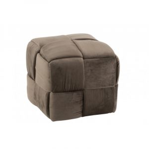 Jolipa Pouf une personne bois et textile gris fonc&eacute;