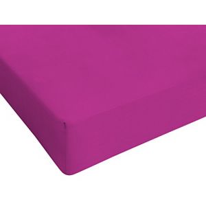 Italian Bed Linen Max Color Drap-Housse, Caoutchouc, Fuchsia, 2 Places Maxy