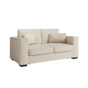 Loungitude Canapé droit fixe 2 places en tissu - Beige