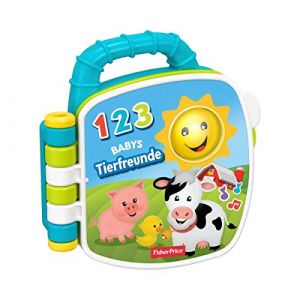 Fisher-Price GFP29 – Livre de chansons avec des chansons et des sons, pour apprendre à connaître les animaux et les chiffres, en langue allemande, jouet pour bébé à partir de 6 mois