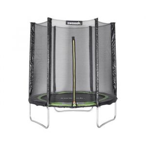 Sweeek | Trampoline rond &Oslash; 180cm vert avec son filet de protection - Cassiop&eacute;e - Trampoline de jardin 2m| Qualit&eacute; PRO | Normes EU