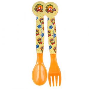 Cuill&egrave;re et Fourchette pour Enfants au D&eacute;cor KidFury en Plastique Super Zings Multicolore