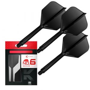 Target Darts K-Flex No.6 Flights et Shafts Int&eacute;gr&eacute;s - Noir Moyen (33mm)