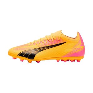 Puma Men Ultra Match Mg Soccer Shoes, Sun Stream Black-Sunset Glow, 41 EU
