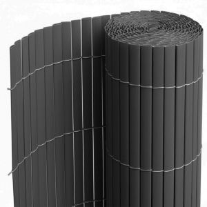 Visiodirect Canisse Brise vue en PVC tube Plat,Clôture protection pour jardin terasse balcon coloris Gris - Hauteur 80 x Longueur 500 cm 1700g/m2