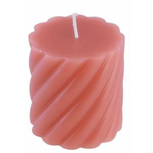 Ruedelafete Bougie Pilier Torsad&eacute;e 7,5cm Rose Flamingo