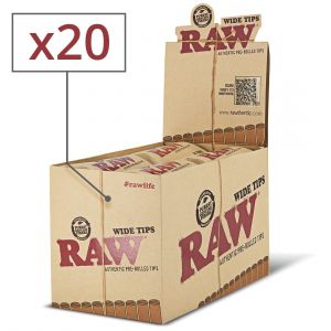 Raw Filtres carton Wide Pré Roulés x 20