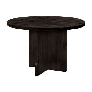 Table à manger ronde en bois massif de noir de ø110 - black
