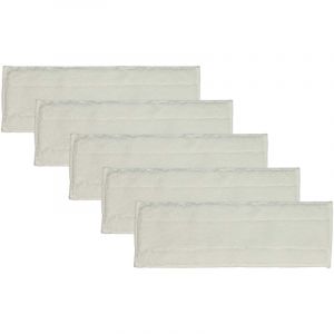 Vhbw - 5x Housses de rechange compatible avec K&auml;rcher sc 6.800 cb, si 4 EasyFix Iron, sc 6.800 c nettoyeur &agrave; vapeur, balai vapeur - microfibre, blanc