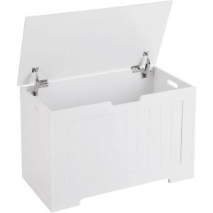 Image de Coffre de rangement banquette chaussure bois blanc 76 cm 12_0000430