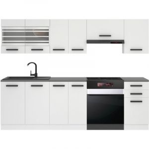 Cuisine Equipee Complete Lily Muebles de Cuisine Complets - 240 cm. Cuisine Complete avec Plan de Travail, Blanc Mat - Belini