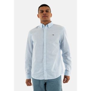 Tommy Jeans Homme TJM Reg Linen Blend Shirt Ext Dm0dm20875 Chemise L/S, Blue (Sweet Blue), S EU