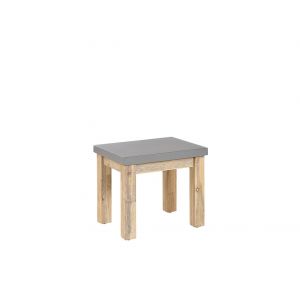 Beliani Tabouret de jardin en fibre-ciment gris / pieds en bois acacia clair OSTUNI