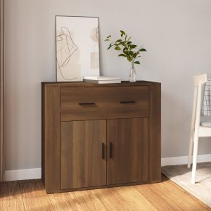 VidaXL Buffet Chêne marron 80x33x70 cm Bois d'ingénierie - Chêne marron