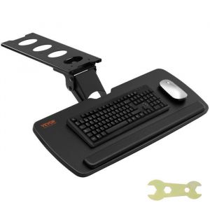 Support Clavier - VEVOR - Plateau pour Clavier et Souris Coulissant Plateau de Clavier-Souris Coulissant sous Bureau 63,5x25cm