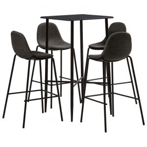VidaXL Ensemble de bar 5 pcs Tissu Gris foncé