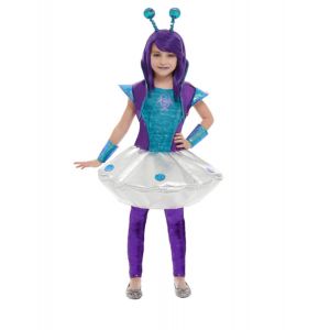 Smiffy's Déguisement alien bleu et violet fille - Couleur Bleu - Taille 7-9 ans (130/143 cm)