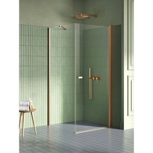 Cabine de douche pivotante 100x80 cm cuivre bross&eacute; MONAKO COPPER BRUSHED
