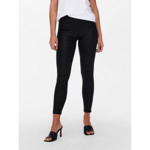 Only Onlshine Legging Noos Pantalons, Noir/imprimé léopard, L Femme