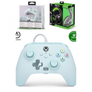 PowerA Manette Et Casque Gamer - Cotton Candy Blue - Filaire - Xbox Series X|S - 2 Boutons Supplémentaires