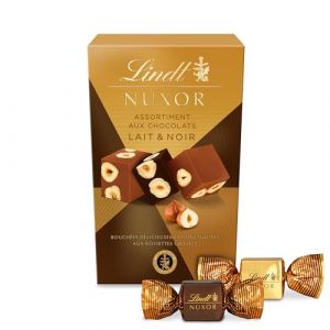 Lindt Cornet NUXOR - Chocolat au Lait et Noir Aux Noisettes entières - Croquant et Fondant, 150g