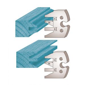 Diamwood Platinum Jeu de 2 fers profilés Ht. 50 x 5,5 mm profil / contre-profil M232 pour porte-outils de toupie