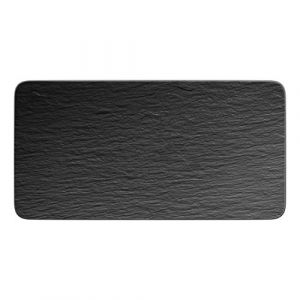 Villeroy & Boch 10-4239-2281 Manufacture Rock Service rectangulaire, Beau Plat de présentation en Porcelaine Premium, résistant au Lave-Vaisselle, Noir