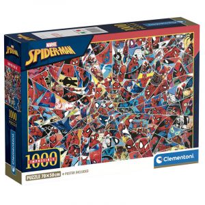 Clementoni Impossible Spiderman – 1000 pièces, Poster Inclus, Marvel, Super-héros, Puzzle Difficile, Divertissement pour Adultes, fabriqué en Italie, 39916, Multicolore