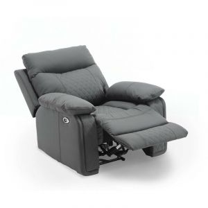 Mobilier Deco - ameli - Fauteuil relax électrique en simili cuir gris foncé